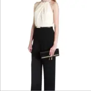 Ted Baker BLACK Women's Annaa Deep Front Fold Belted Jumpsuit, 2 (US 6)