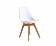 Foret Padded Retro Replica 2 Dining Chairs Cafe Kitchen Beech Chair Cafe White