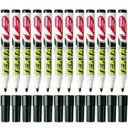 Texta Whiteboard Marker Black Bullet Tip 1.5mm Medium Box 12