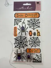 Sticko Autocollant Scary Spiders ~ Soo Creepy Boo Eek Spiders Webs Halloween Art