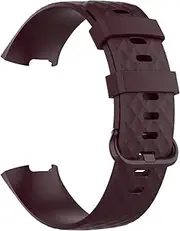 [DAYHOM] Soft TPU Sport WatchBands Fit for Fitbit Charge 3/4 Smart Watchdurable Strap Wristband Fit for Fitbit Charge 3 Charge 4 Watch Accessory(16,Silver Buckle_L)