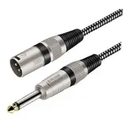 XLR Male to/4 Inch TS Cable 20 FT, Nylong Braided XLR 3 Pin Male to 20FT 1
