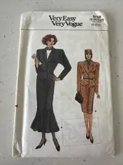 Vogue Sewing Pattern Very Easy 9756 Design Size 6-10 New Uncut Jacket and Skirt
