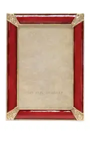 JAY STRONGWATER LEONARD PAVE CORNER 4x6" FRAME GOLD RUBY #SPF5830-224 NEW NIB