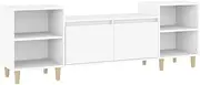 vidaXL TV Cabinet Entertainment Unit Stand TV Console Stereo Side Cabinet Sideboard Living Room Bedroom Storage White Engineered Wood