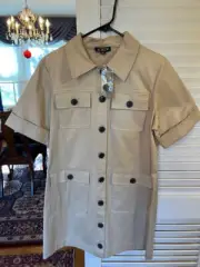 J.Crew Gamine Shirtdress in Stretch Twill, LIGHT KHAKI, NWT Size 10