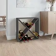 Solid Wood Wine Cabinet Storage Organizer for Spirits Grey 62x25x62 cm Premium Pine Material