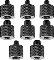 Mic Screw Adapter 1/4 Male to 3/8 Female and 3/8 Male to 1/4 Female Camera Screw Adapter for Camera Tripod Stand Microphone Stand Mic Mount, 8 Pcs