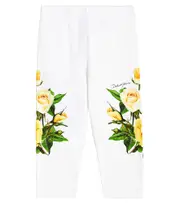[Dolce & Gabbana Kids] Dolce & Gabbana Kids Baby floral jersey leggings M 3-6 yellow