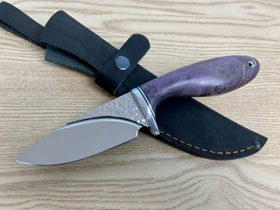 Knife Badger steel 95x18 handle burl maple purple