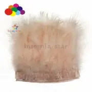 2 Meter Natural Fluffy Champagne pink Marabou Trim Turkey Feathers Fringe CRAFTS