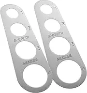 Pasta Measurer Tool Spaghetti Serving, 2 pcs,Stainless Steel Measuring Measure Size Noodle, Weight Loss Diet Portion Control Gadgets Ruler Cooking Kitchen Dishwasher Measures Measurement 4 Holes