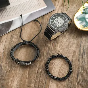 Quartz Wrist watch fashion Bracelet Gift Set Boyfriend men