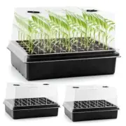Seed Starter Tray with Tall 5'' Dome-Deep Cell Large Plant Germination Trays,
