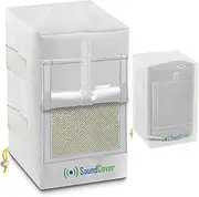 Two Small White Waterproof 600D Outdoor Speaker Covers for C-Bracket Mounted Outdoor Speakers Size H 9.85" x W 5.9" x D 6.9" - Fits Yamaha NS-AW194, Polk Audio Atrium 4