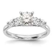 0.22ct. CZ Solid Real 14K White Gold Peg Set Engagement Ring