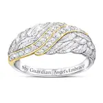 'Angel's Embrace' Genuine White Topaz Hinged Ring