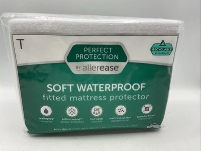 Allerease Mattress Protector Twin Size Fitted Matress White