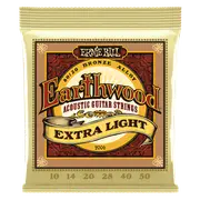 Ernie Ball Earthwood Extra Light 80-20 Bronze Acoustic Guitar Strings, 10-50 Gauge
