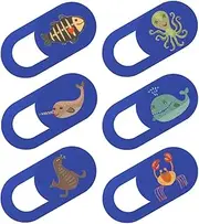 QUMIIRITY 6Pcs Animal Pattern Webcam Cover Slide Durable Laptop Privacy Protector Cute Cartoon Design for Safe Camera Use Laptops and Phones