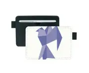 Purple Origa Pigeon Pattern Pocket Leather Wallet Card Holder