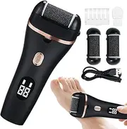 Foot Callus Remover Tool Electric,Pedicure Tool File Water-Proof - Adjustable Foot Grinder with Digital Display & Light for Callus Removal Spa Shower Home Pedicure