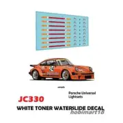 JC-9330 White Toner Waterslide Decals PORSCHE LIGHT For Custom 1:64 Diecast