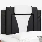 Faux Leather Headboard Cushion Black and White 90cm Soft Comfortable Design