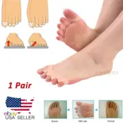 2Pcs Silicone Gel Bunion Toe Corrector Orthotics Straightener Separator Pain New