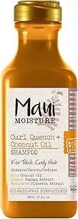 Maui Moisture Curl Quench + Hydrating Coconut Oil Shampoo For Curly Hair 385mL|Help hydrate, smooth and defrizz|enhances softness for shiny, bouncy curls