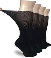 Extra Wide Socks for Diabetic Swollen Feet, Super Wide Bariatric Socks, Walking Boot Cast Sock, Non Binding Hospital Socks, Diabetic Socks for Women Men, Swollen Loose Fit Socks Lymphedema Socks, Black/2pairs, One Size