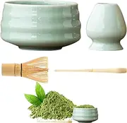 Matcha Tea Kit - Deluxe Matcha Tea Kit, Sophisticated Matcha Whisk and Bowl | 4-Piece Japanese Matcha Preparation Set with Spout and Whisk Stand, Matcha Accessories for Tea Ceremony