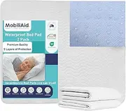 Waterproof Bed Pad 2pcs - Premium 5Layer Protection - 132x86cm Non-Slip Reusable Bed Wetting/Incontinence Pads - Waterproof Mattress Protector - Machine Washable - Breathable Maximum Comfort