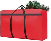 HikooLSS Small Christmas Tree Storage Bag 4Ft/5Ft Heavy Duty Reusable 600D Oxford Fabric Waterproof Dustproof Xmas Tree Bag/Container/Holder for Short Artificial Christmas Tree(39" X 12" X 24") Red