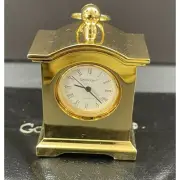 Godinger Mini Carriage Clock, Quartz Movement, Gold Finish, New in Box