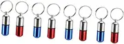 minkissy 4sets Waterproof Travel Pill Box Keychain Portable Bottle for Outdoor Activities Lightweight Fob for Diabetics 2pcs*4