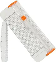 A4 Paper Trimmer 12 Inch Straight Paper Trimmer with Side Ruler and Security Blades for Crafting Craft Paper Label Photo and Cardstock (White)