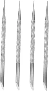 Ipetboom Stainless Steel Nail Cuticle Pusher 4 Pack Set Remover and Nail Cleaner for Salon Home Use