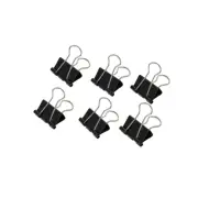 6x Foldback Clips Black Steel Binder Bulldog Clip Paper Office Document 25mm