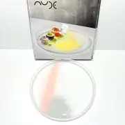 Nude Pink Gray Glass Frosted Pigmento Serving Dish Platter 35cm New Open Box