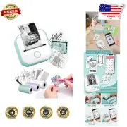 Instant Black & White Photo Printer: Bluetooth Mini Sticker Printer with 3 Rolls