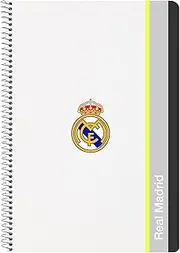 Safta Real Madrid Equiicion 25/26 Notebook 80 Sheets Hardback 1 Design Ideal for Children of Different Ages Comfortable and Versatile Quality and Resilience 21.5 x 1 x 31 cm, White, M, Casual