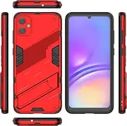 Compatible with Samsung Galaxy A05 4G Slim Case with Stand Kickstand PC & TPU Phone Case Cover,Rugged Shockproof Protective Cover Bracket Protective Shell (Color : Red)