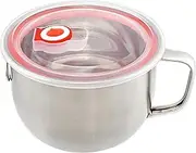Mirenlife 18/8 Stainless Steel Leak Proof Food Storage Container with Handle and Lid, Snack Bowl, Stainless Steel Bento Lunch Box, Soup Bowl, Noodle Pot, Ramen Cooker, Induction Cooker Directly