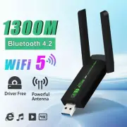 USB 3.0 WiFi Adapter 1300Mbps Network Card Dual Band 2.4G/5GHz Bluetooth 4.2