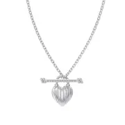 ANYCO Necklace 925 Silver Knot Heart Shaped Pendant with Zircon 5A Gift Jewelry for Women