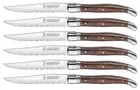 Trudeau Set of 6-Brown & Gray Laguiole Steak Knives with Pakkawood Handles St...