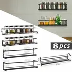 8pcs Hanging Wall Mounted Spice Rack – Spice Shelf Organizer Inside Cupboard