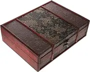 Cabilock Retro Book Storage Box for Jewelry Decorative Certificate Container Wooden Household Storage