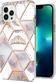 [PONRFEKT] Floral Case for Nothing Phone 1 / Nothing Phone One,Flower Pattern Design Cute Cover Case for Girls Women Slim Thin Soft Silicone Shockproof Phone Case-Crown